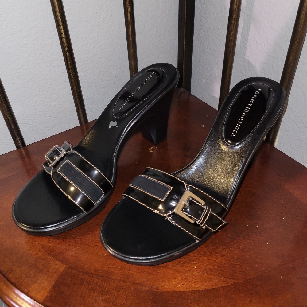Black Tommy Hilfiger Heel Sandals (size 7.5)